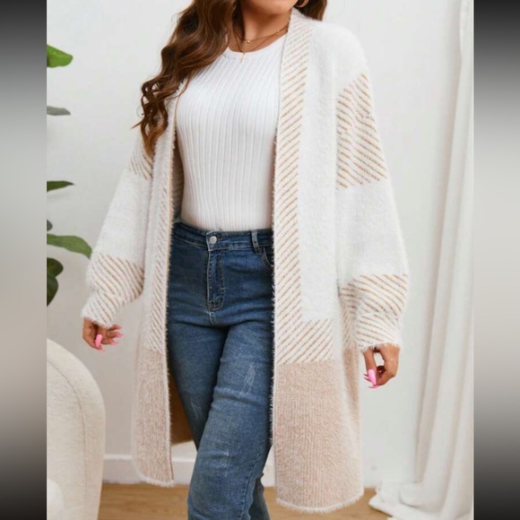 Cozy Fuzzy Open Front Duster  Cardigan - Picture 4 of 6